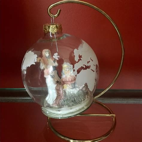 Vintage House of Lloyd Nativity Ornament & Stand